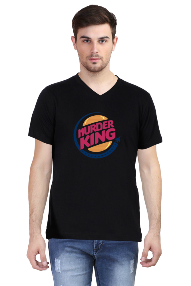 Men's V Neck Half Sleeve T-Shirt_Murder King