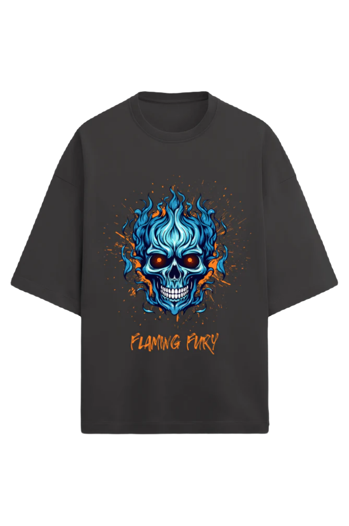 Unisex Oversize Terry T-Shirt_Flamin Fury