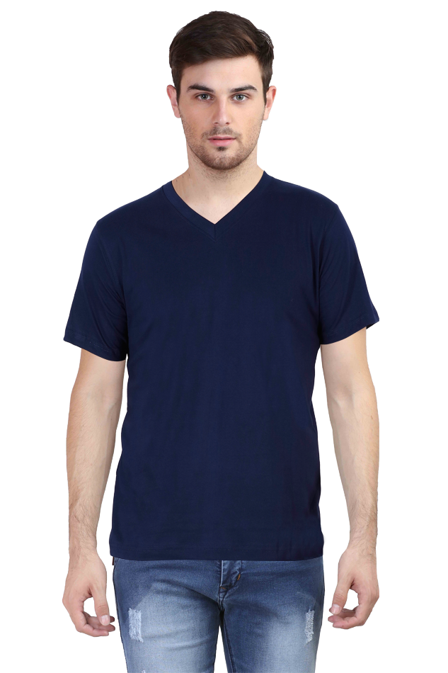 Men's V Neck Half Sleeve T-Shirt_Plain