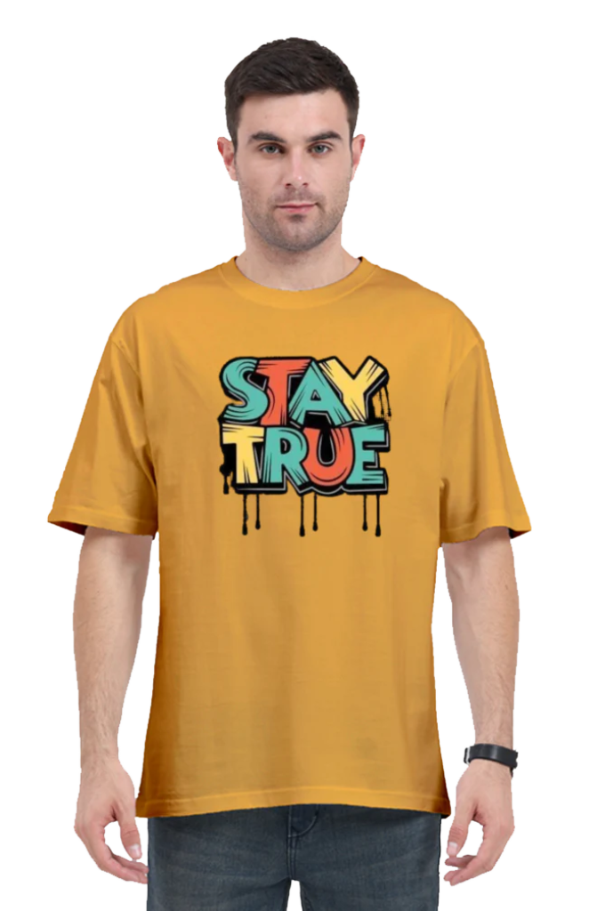 Men's Oversize Half Sleeve T-Shirt_Stay True