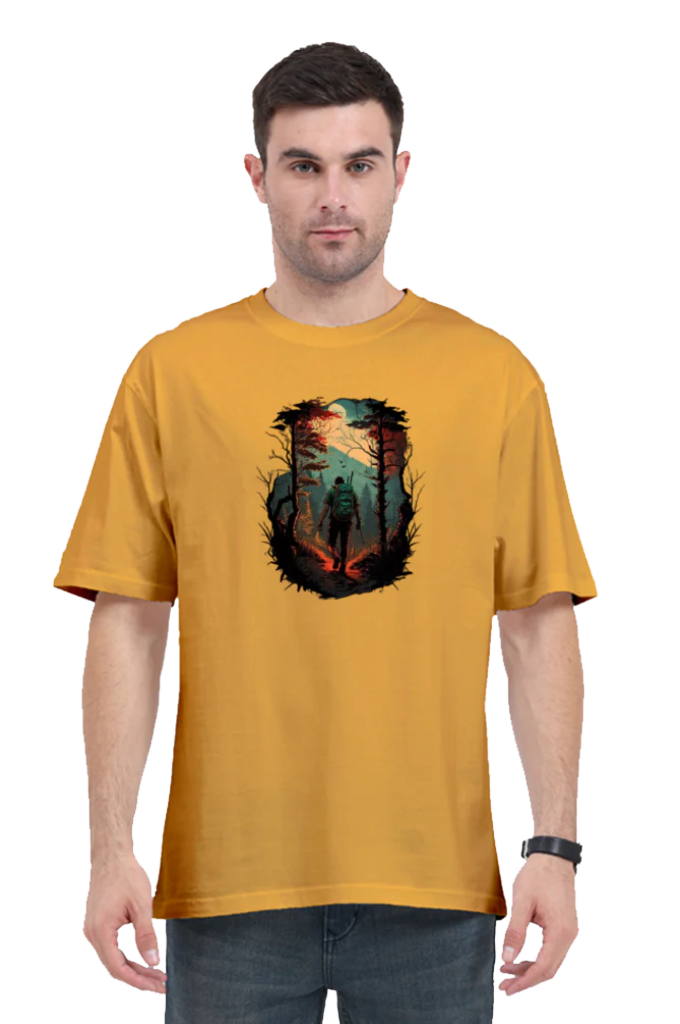 Men's Oversize Half Sleeve T-Shirt_Into The Woods