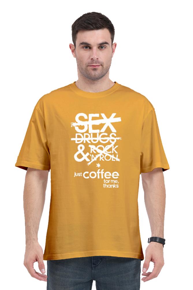 Men's Oversize Half Sleeve T-Shirt_Only Coffee