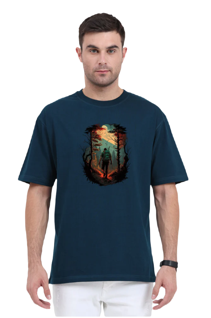 Men's Oversize Half Sleeve T-Shirt_Into The Woods