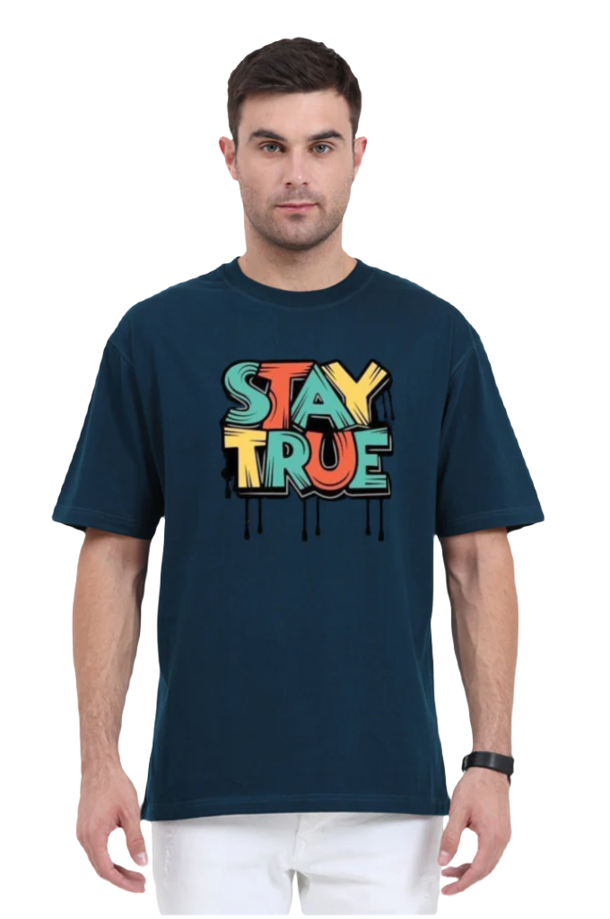 Men's Oversize Half Sleeve T-Shirt_Stay True