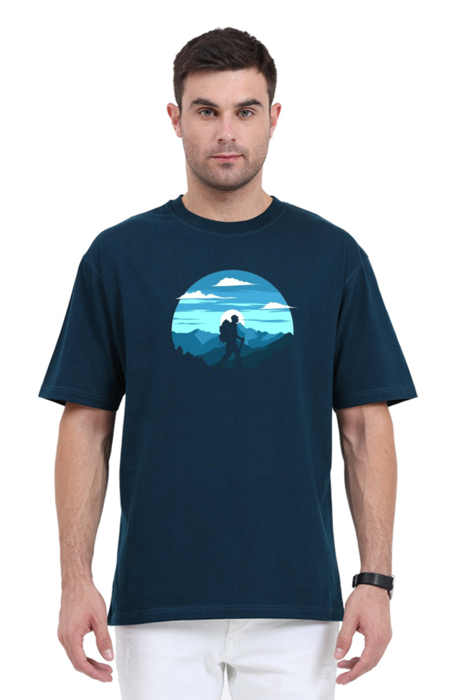 Men's Oversize Half Sleeve T-Shirt_Hiking