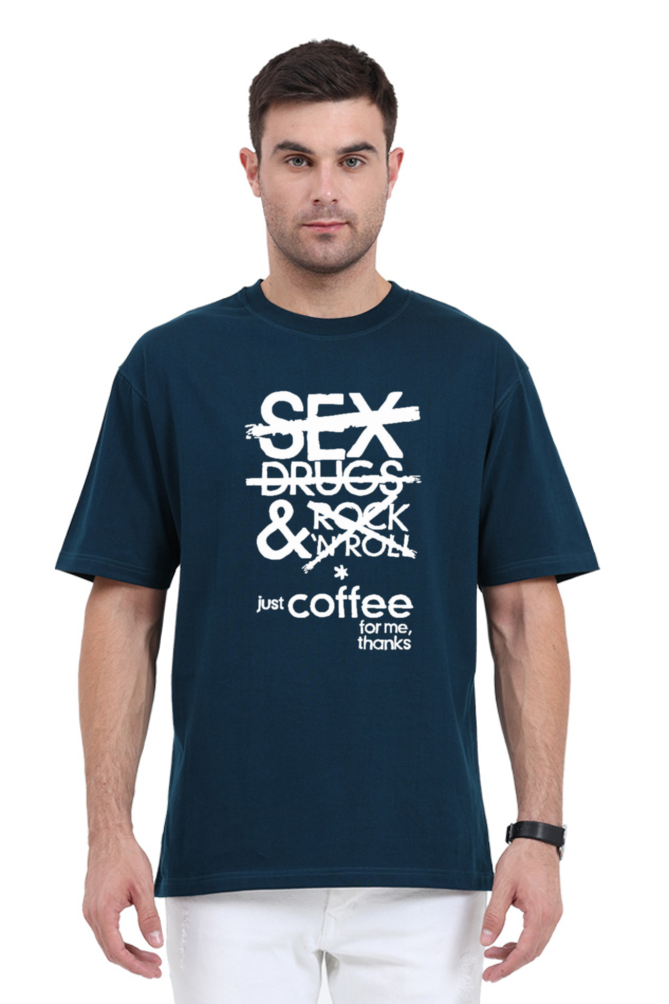 Men's Oversize Half Sleeve T-Shirt_Only Coffee