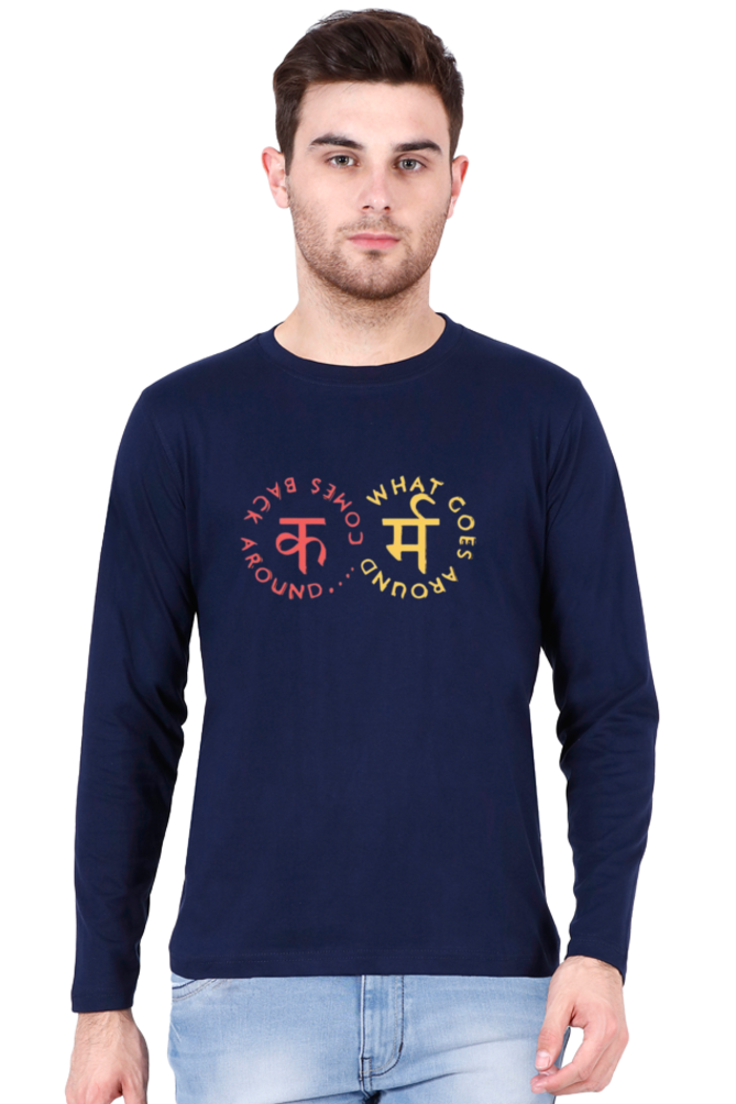 Men's Round Neck Full Sleeve_Karma Quote