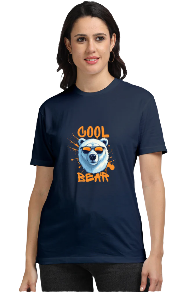 Women Supima T-Shirts_Cool Bear_Cartoon Collection