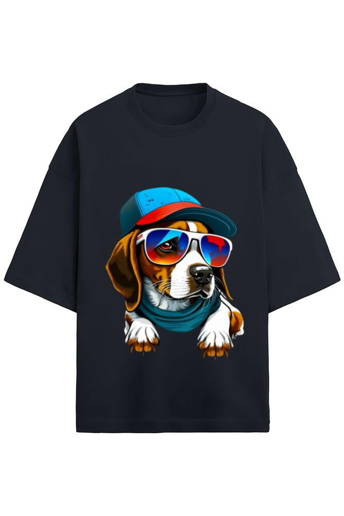 Unisex Oversized Terry T-Shirt_Dog With Glasses