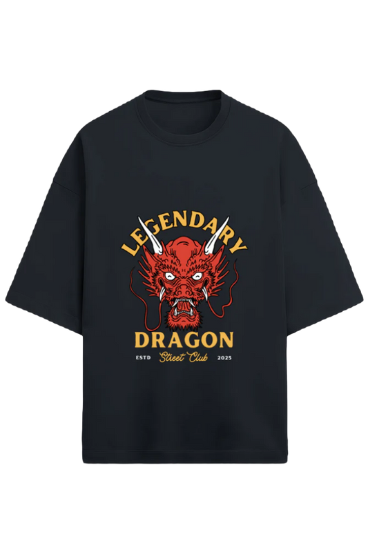 Unisex Oversize Terry T-Shirt_Legendary Dragon