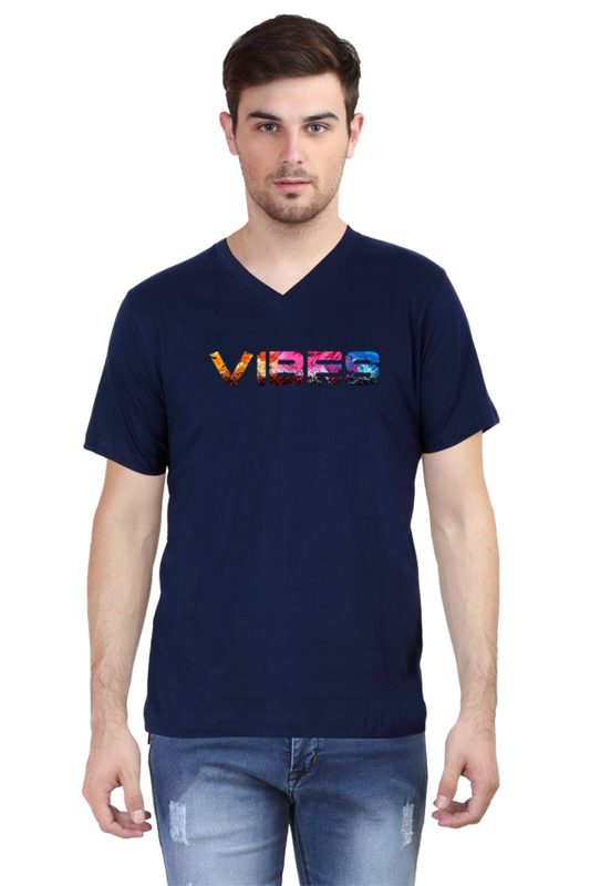 Men's V Neck Half Sleeve T-Shirt_Vibes