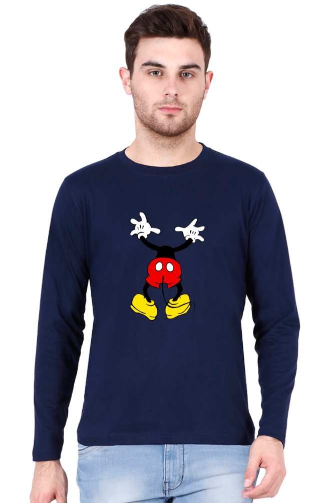 Men's Round Neck Full Sleeve_Peeping Mickey