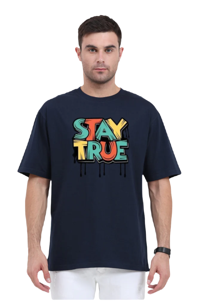 Men's Oversize Half Sleeve T-Shirt_Stay True