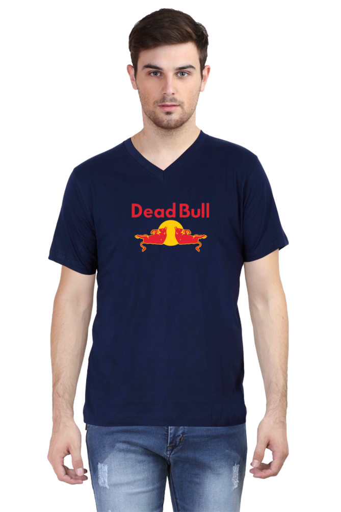 Men's V Neck Half Sleeve T-Shirt_Deadbull