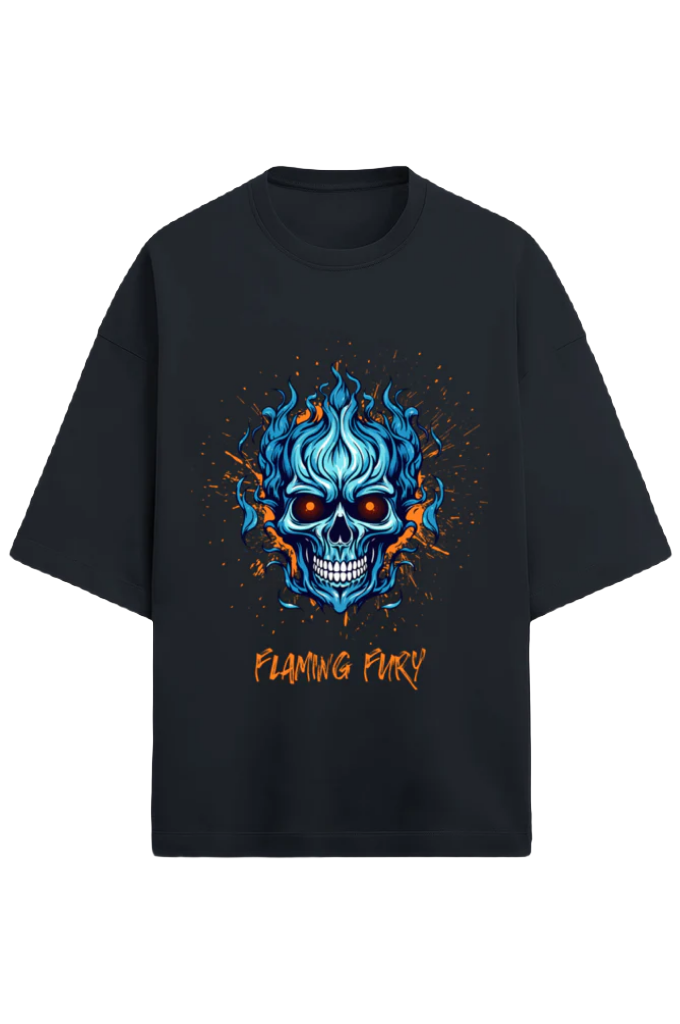 Unisex Oversize Terry T-Shirt_Flamin Fury