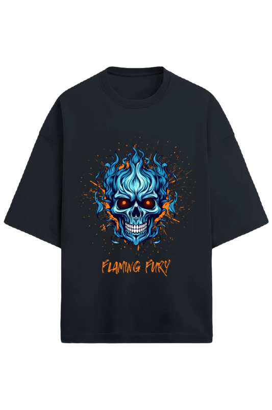 Unisex Oversize Terry T-Shirt_Flamin Fury