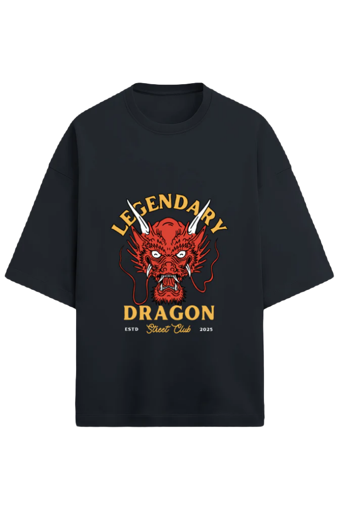 Unisex Oversize Terry T-Shirt_Legendary Dragon