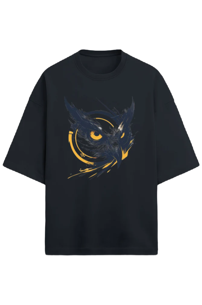 Unisex Oversize Terry T-Shirt_Angry Eagle