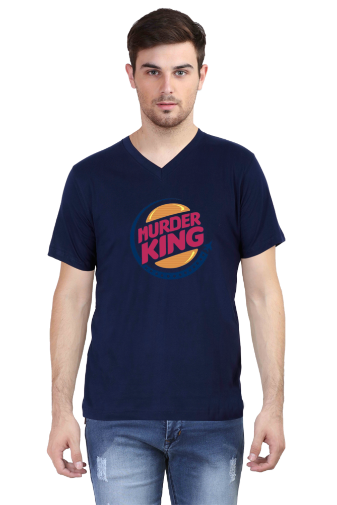 Men's V Neck Half Sleeve T-Shirt_Murder King