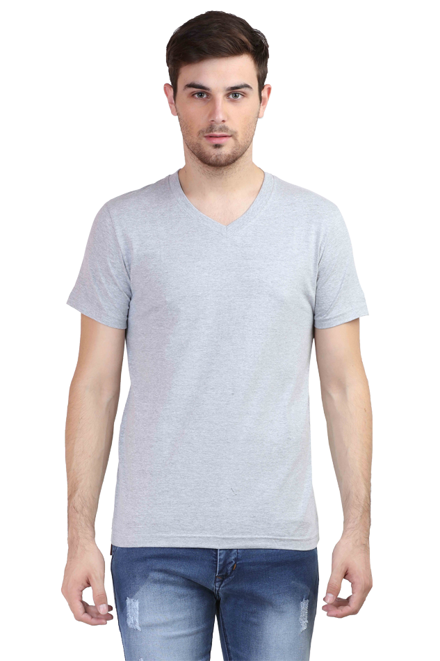 Men's V Neck Half Sleeve T-Shirt_Plain