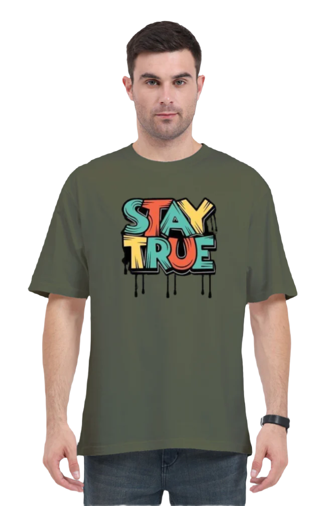 Men's Oversize Half Sleeve T-Shirt_Stay True