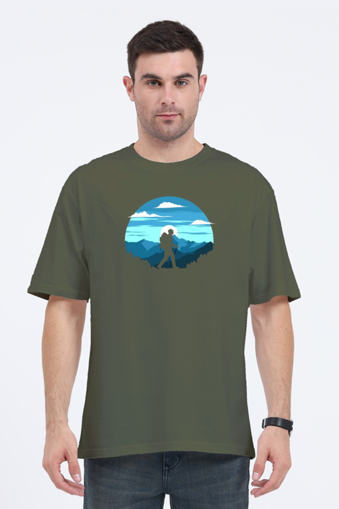 Men's Oversize Half Sleeve T-Shirt_Hiking