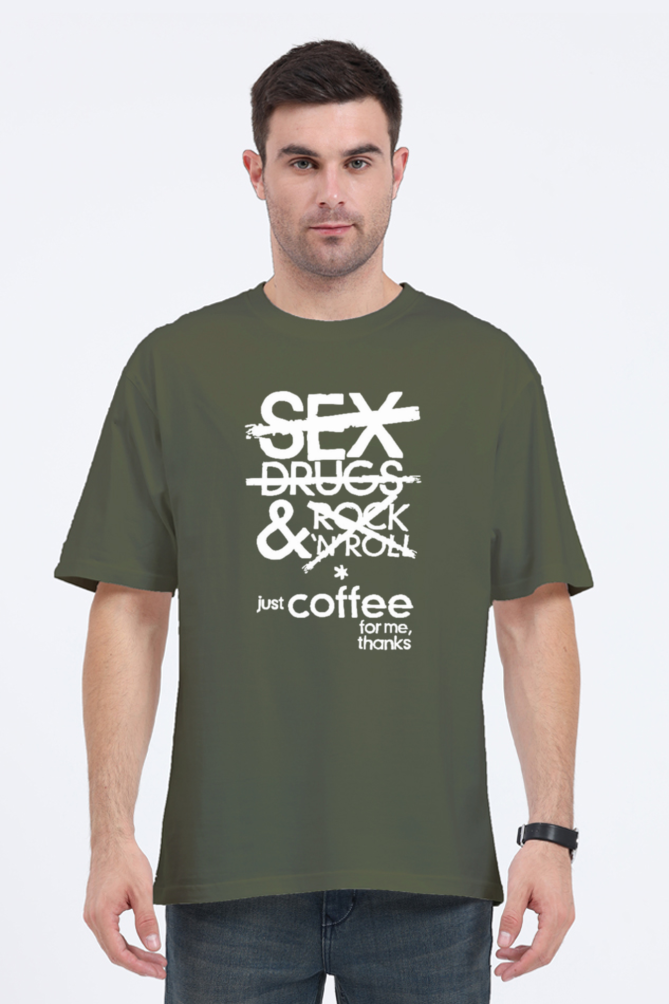 Men's Oversize Half Sleeve T-Shirt_Only Coffee