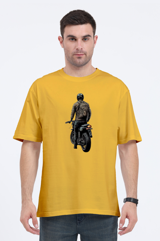 Men's Oversize Half Sleeve T-Shirt_Man On Bike