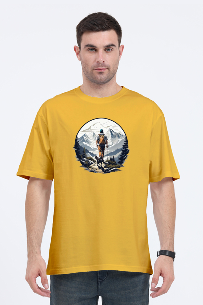 Men's Oversize Half Sleeve T-Shirt_Snow Mountains