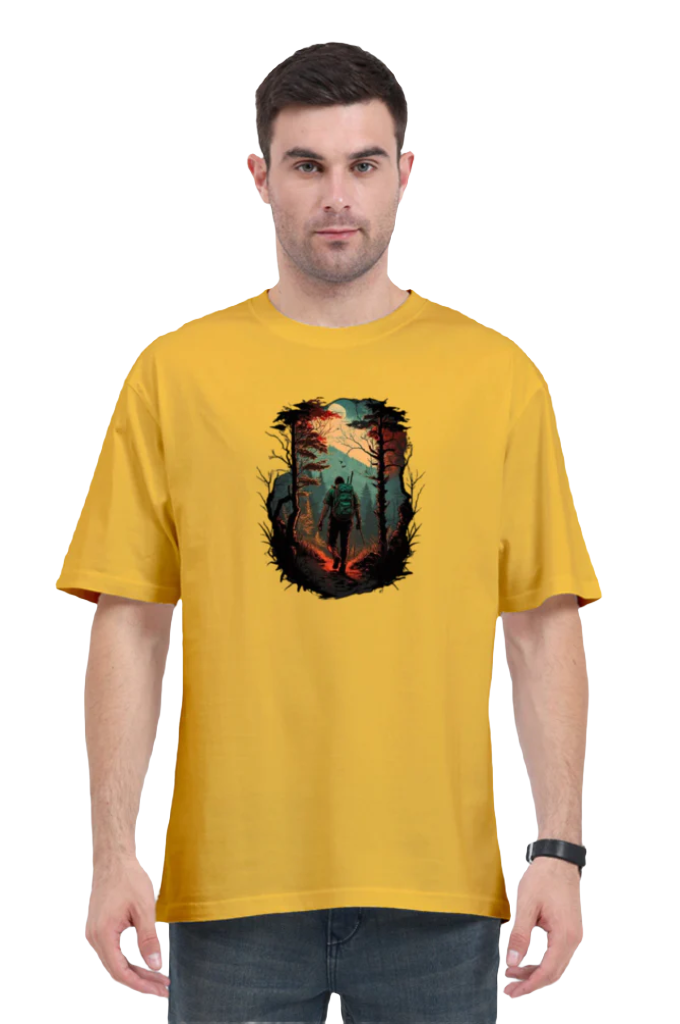 Men's Oversize Half Sleeve T-Shirt_Into The Woods