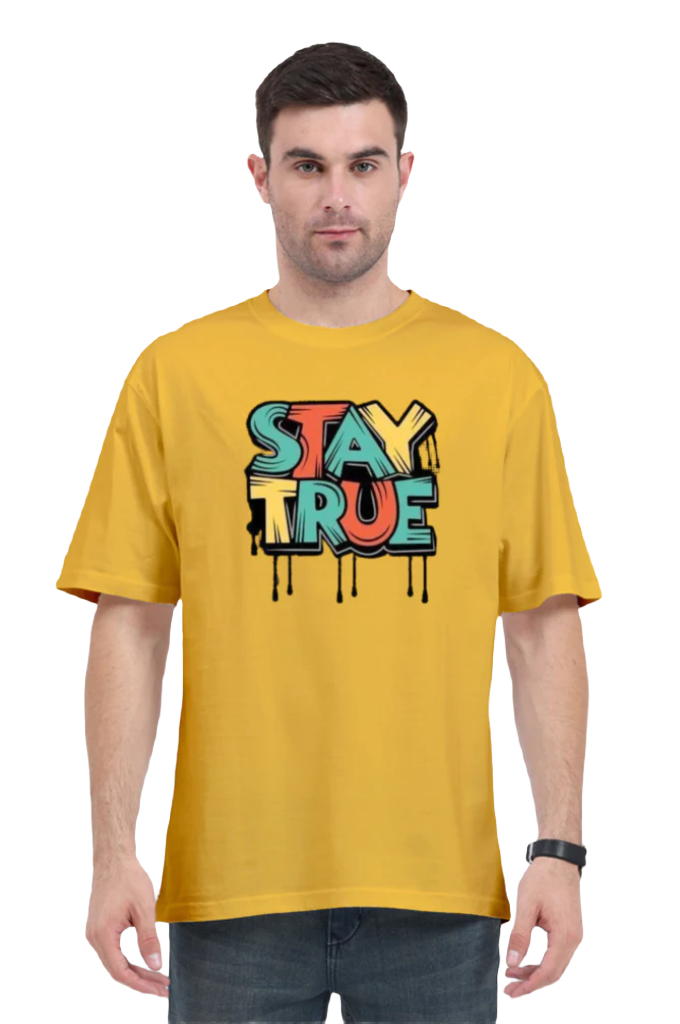 Men's Oversize Half Sleeve T-Shirt_Stay True