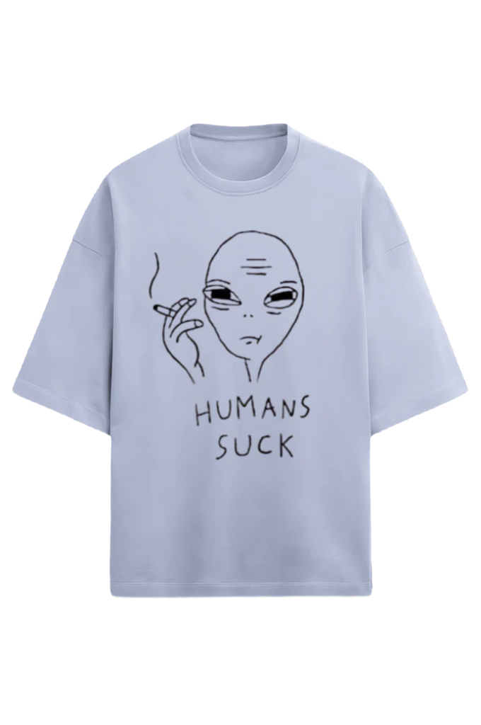 Unisex Terry Oversized T-Shirt_Human's Suck