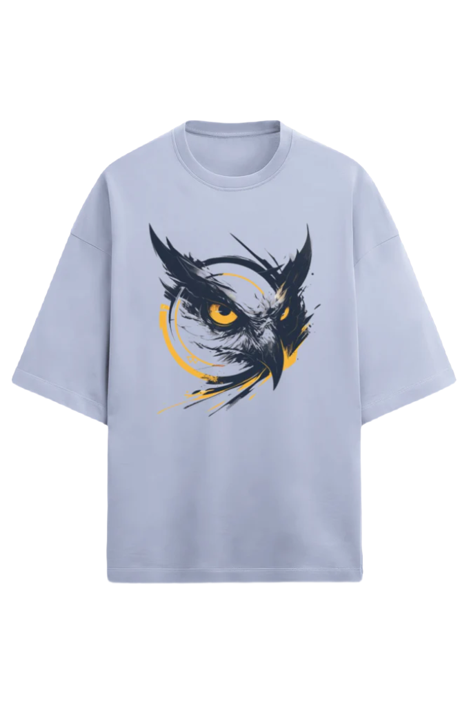 Unisex Oversize Terry T-Shirt_Angry Eagle