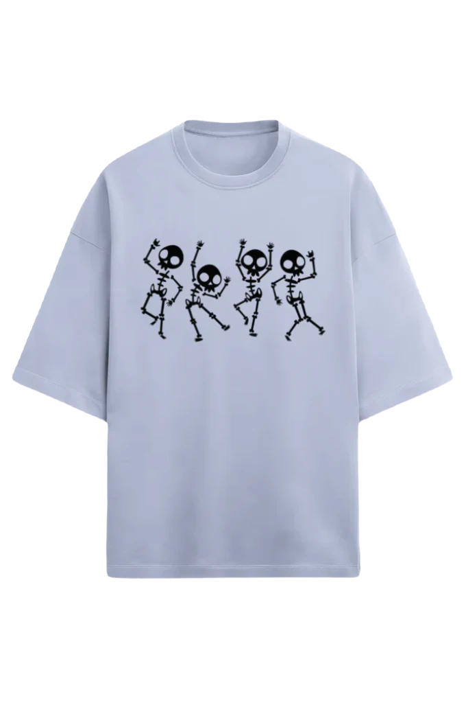 Unisex Terry Oversized T-Shirt_Four Skeletons