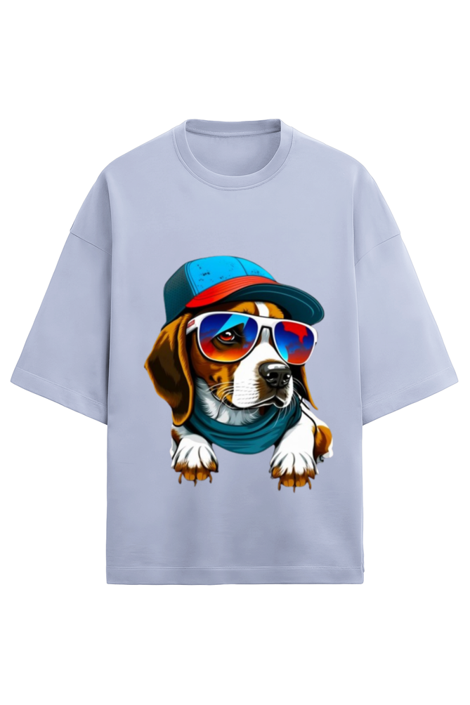 Unisex Oversized Terry T-Shirt_Dog With Glasses