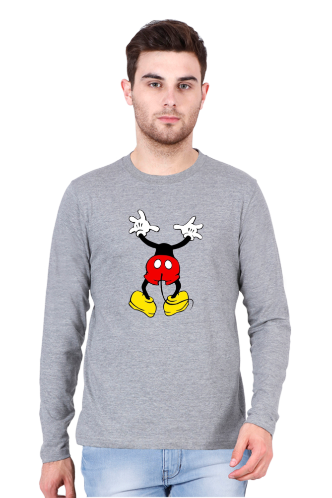 Men's Round Neck Full Sleeve_Peeping Mickey