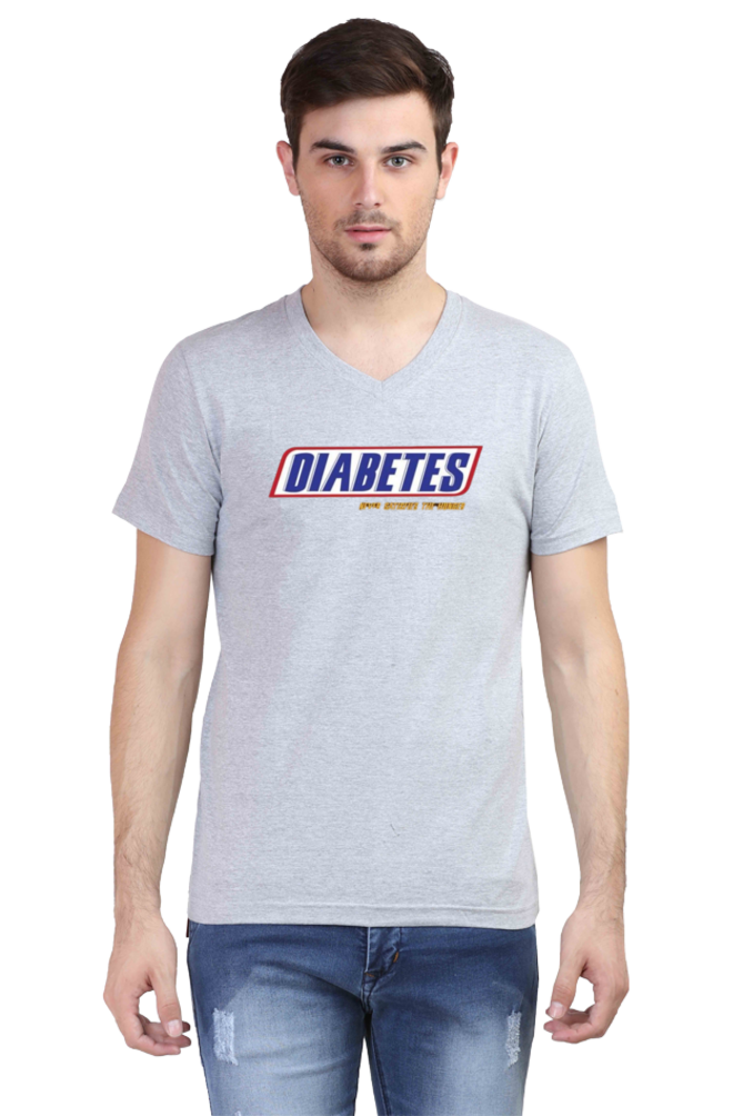 Men's V Neck Half Sleeve T-Shirt_Diabetes