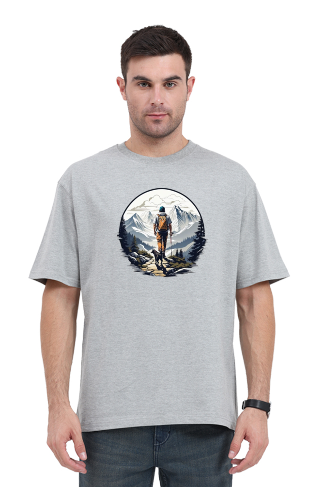 Men's Oversize Half Sleeve T-Shirt_Snow Mountains