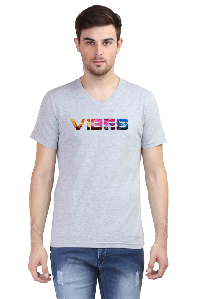 Men's V Neck Half Sleeve T-Shirt_Vibes