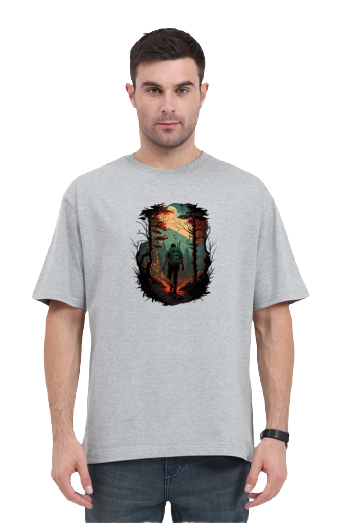 Men's Oversize Half Sleeve T-Shirt_Into The Woods