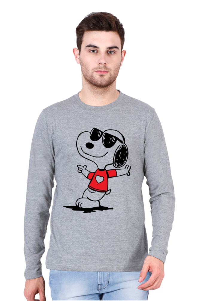 Men's Round Neck Full Sleeve_Red Snoopy