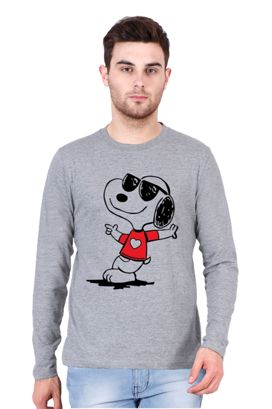 Men's Round Neck Full Sleeve_Red Snoopy