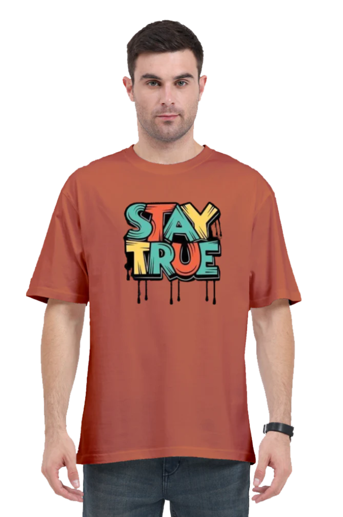 Men's Oversize Half Sleeve T-Shirt_Stay True