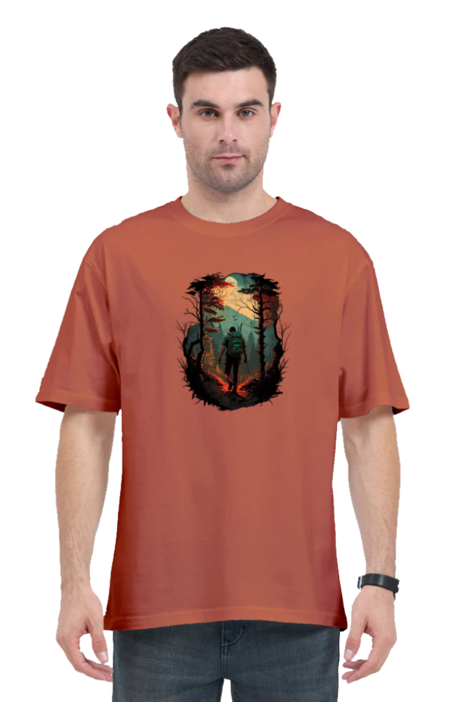 Men's Oversize Half Sleeve T-Shirt_Into The Woods