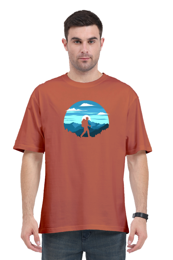 Men's Oversize Half Sleeve T-Shirt_Hiking