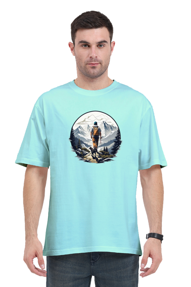 Men's Oversize Half Sleeve T-Shirt_Snow Mountains