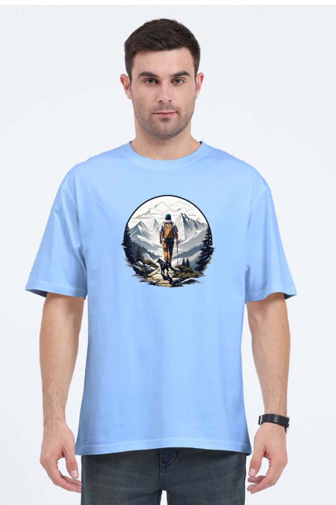 Men's Oversize Half Sleeve T-Shirt_Snow Mountains