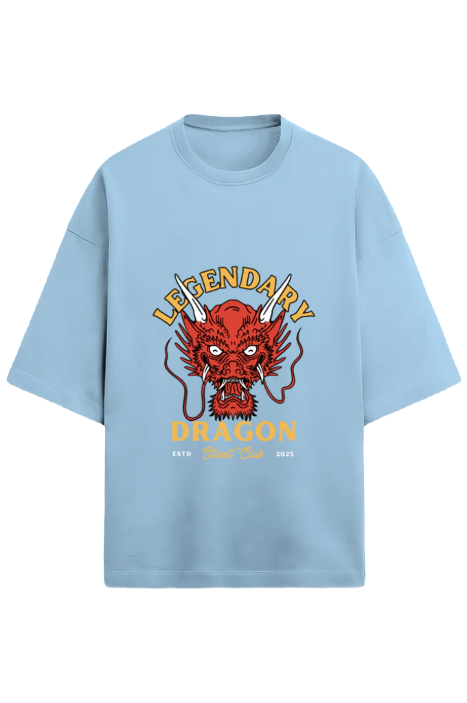 Unisex Oversize Terry T-Shirt_Legendary Dragon