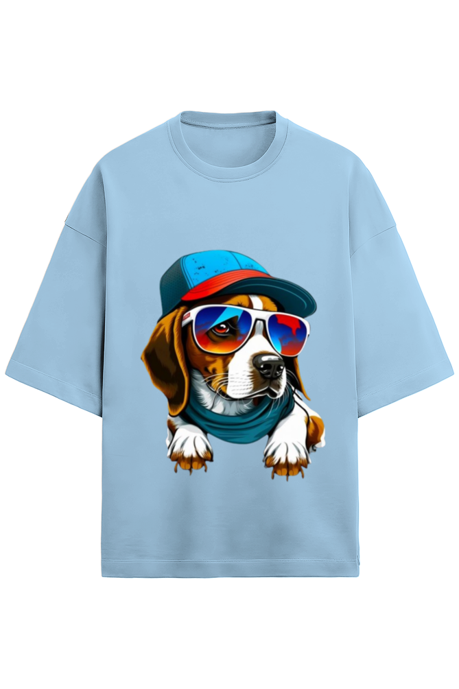 Unisex Oversized Terry T-Shirt_Dog With Glasses