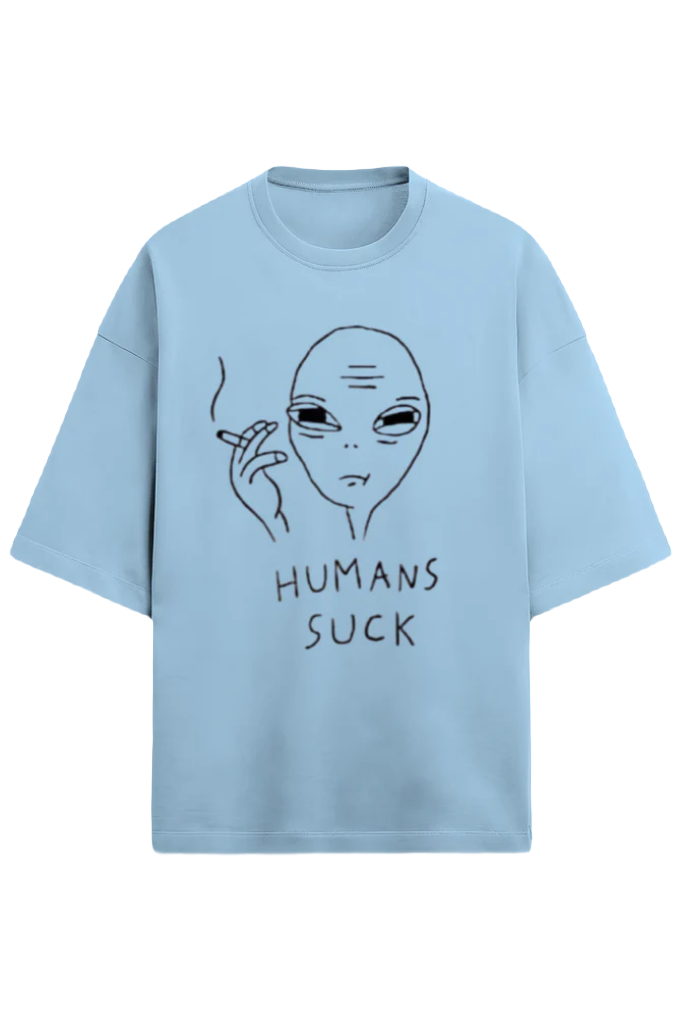 Unisex Terry Oversized T-Shirt_Human's Suck